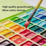 HIMI Gouache van 72 kleuren 12g - Twin split cups + 3 penselen + gouache pad + paletmes + mengpalet + mini opvouwbare beker + vilten tas - Afbeelding 11