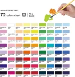 HIMI Gouache - set van 72 kleuren 12g - Twin split cups - Apple Green - Afbeelding 3