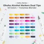 Ohuhu Oahu 40 kleuren Alcohol Art Markers Fine & Chisel - Afbeelding 3