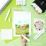 Ohuhu Oahu 40 kleuren Alcohol Art Markers Fine & Chisel - Afbeelding 7