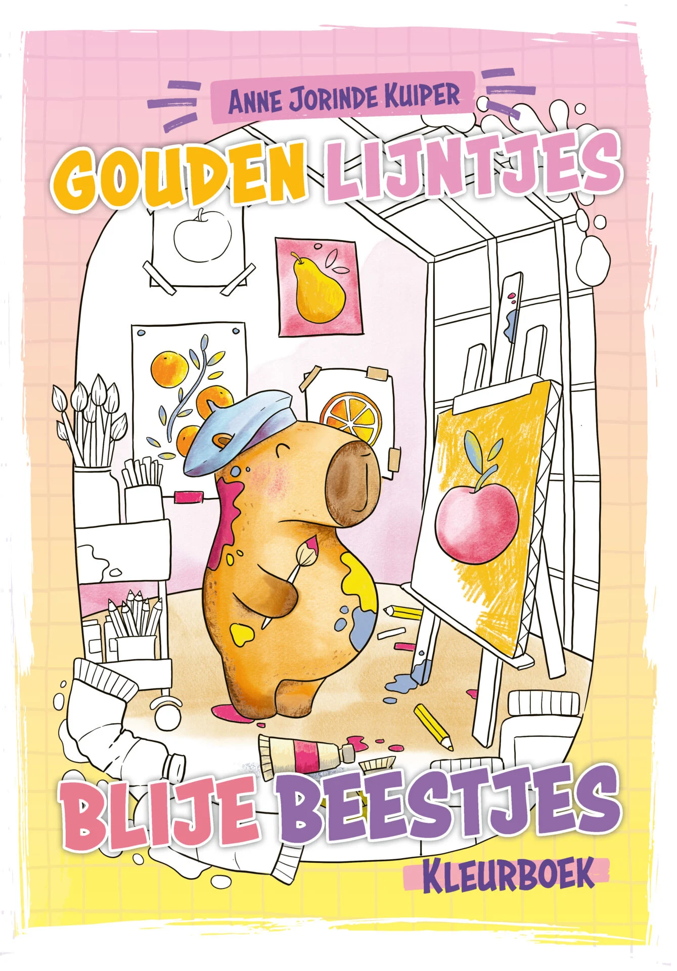 Kleurboek Gouden Lijntjes - Blije Beestjes