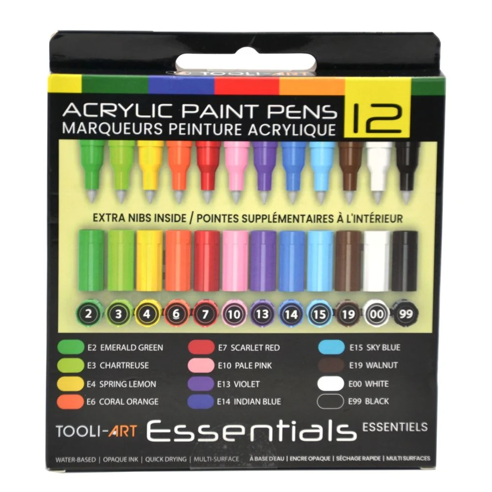 TOOLI Acrylic Marker Set Essentials 12 Colors EF 0.7mm