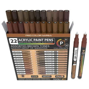 TOOLI Acrylic Marker Set Brown 22 Colors EF 0.7mm