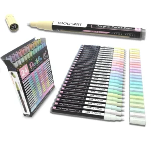 TOOLI Acrylic Marker Set Pastel 24 Colors EF 0.7mm