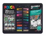 Uni Posca Paint Marker, metalen koffer, Doodle