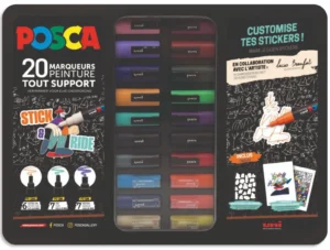 Uni Posca Paint Marker, metalen koffer, stick & ride
