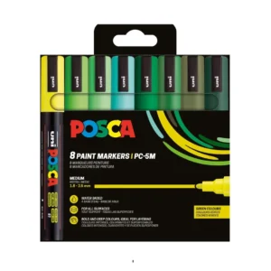 Uni Posca Paintmarker PC-5M - Groene kleuren - set van 8