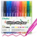 Ohuhu Glitter Metallic Marker Pens 3.0mm - set van 12