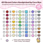 Ohuhu x Coco Wyo Cozy Mood Coloring Kit - Honolulu B 48 kleuren Alcohol Art Markers Brush & Fine + kleurboek - Afbeelding 2