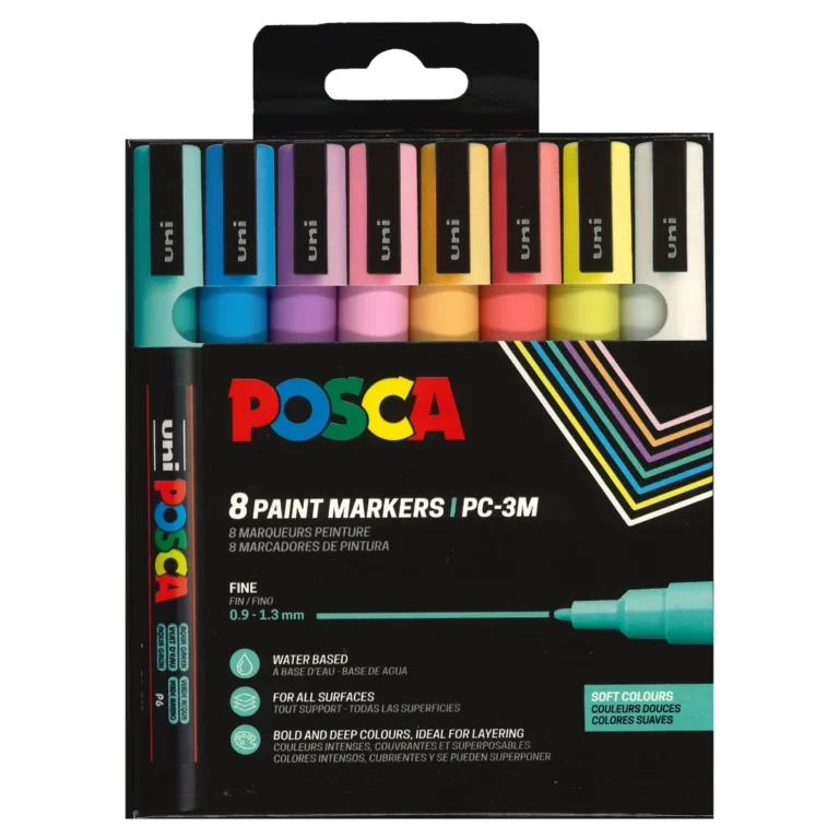 Posca set PC3Mx8 fijn zachte kleuren
