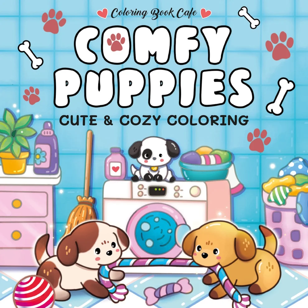 Kleurboek Cute & cozy coloring - Comfy puppies